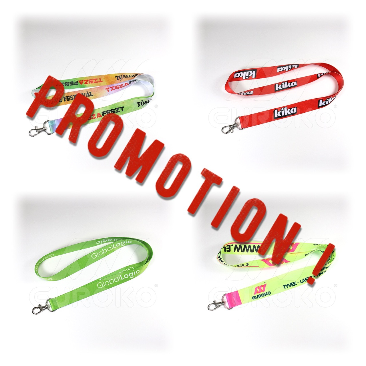 Personnalisez vos tours de cou avec logos et designs variés.