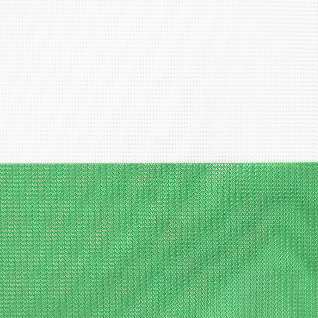 Zacht polyester materiaal met doorkijkeffect voor maximale zichtbaarheid.