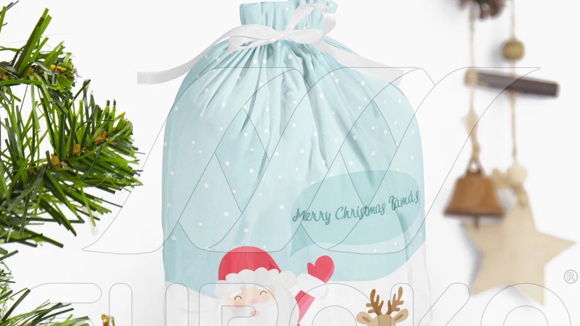 Fermeture pratique par cordon pour vos cadeaux festifs.