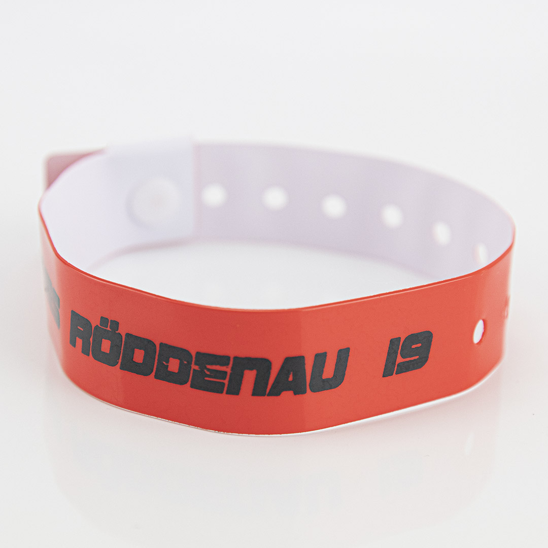 Veilige L-vorm sluiting voorkomt overdracht en fraude bij uw evenement.