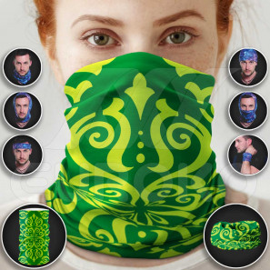 Tubular Scarf Green Motives