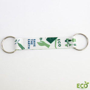 Bedrukte sleutelhanger Eco Double van RPET