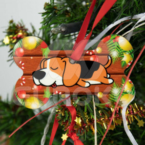Gepersonaliseerde Houten Kerstbal Bot voor Hond