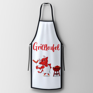 Kookschort met opdruk Grillduivel 60x90 cm