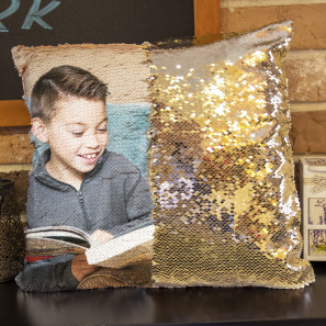 Pailletten Kussen met Foto 40x40 cm