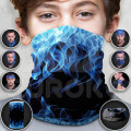 Multifunctionele bandana met blauwe vlammen - kind