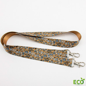 Lanyard écologique RPET double mousqueton