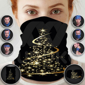 Tube Scarf Christmas Black