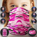 Cache-cou enfant multifonction motif militaire rose