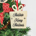Décoration de Noël en bois personnalisée paquet cadeau