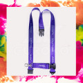 Lanyards satin personnalisés boucle & clip sécurité