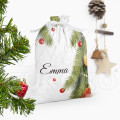 Sac de Noël personnalisé en polyester avec prénom