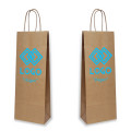 Sac porte-bouteille kraft brun personnalisé