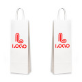 Sac porte-bouteille papier blanc personnalisé
