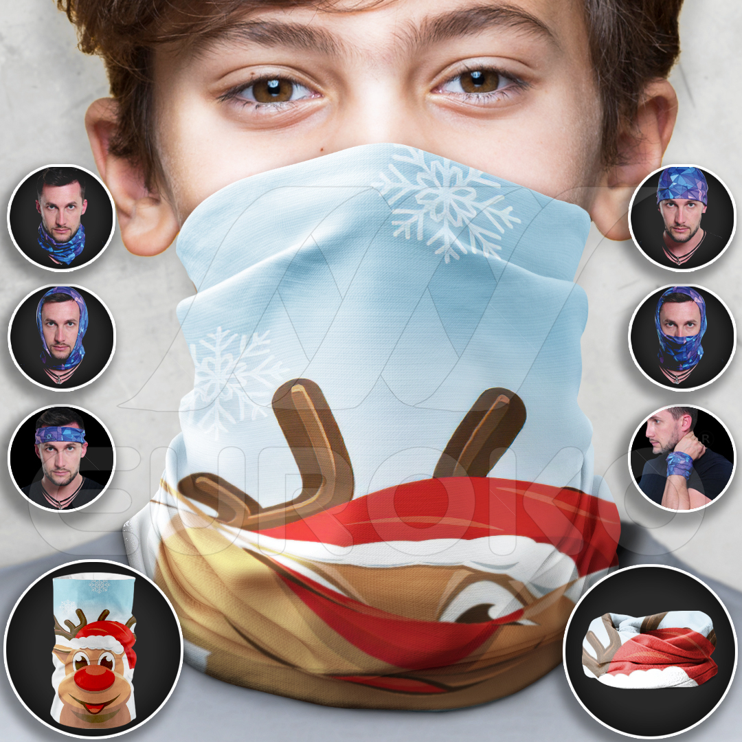 Draag deze nekwarmer op zes verschillende manieren voor ultieme veelzijdigheid.