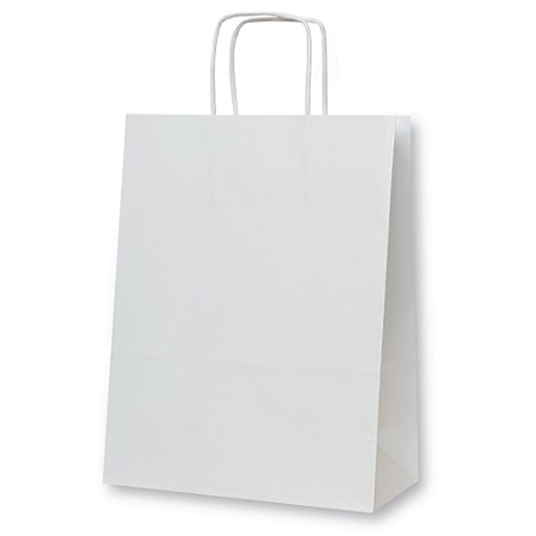 Stevige kraftpapier tassen met gedraaide handvatten voor optimaal comfort.