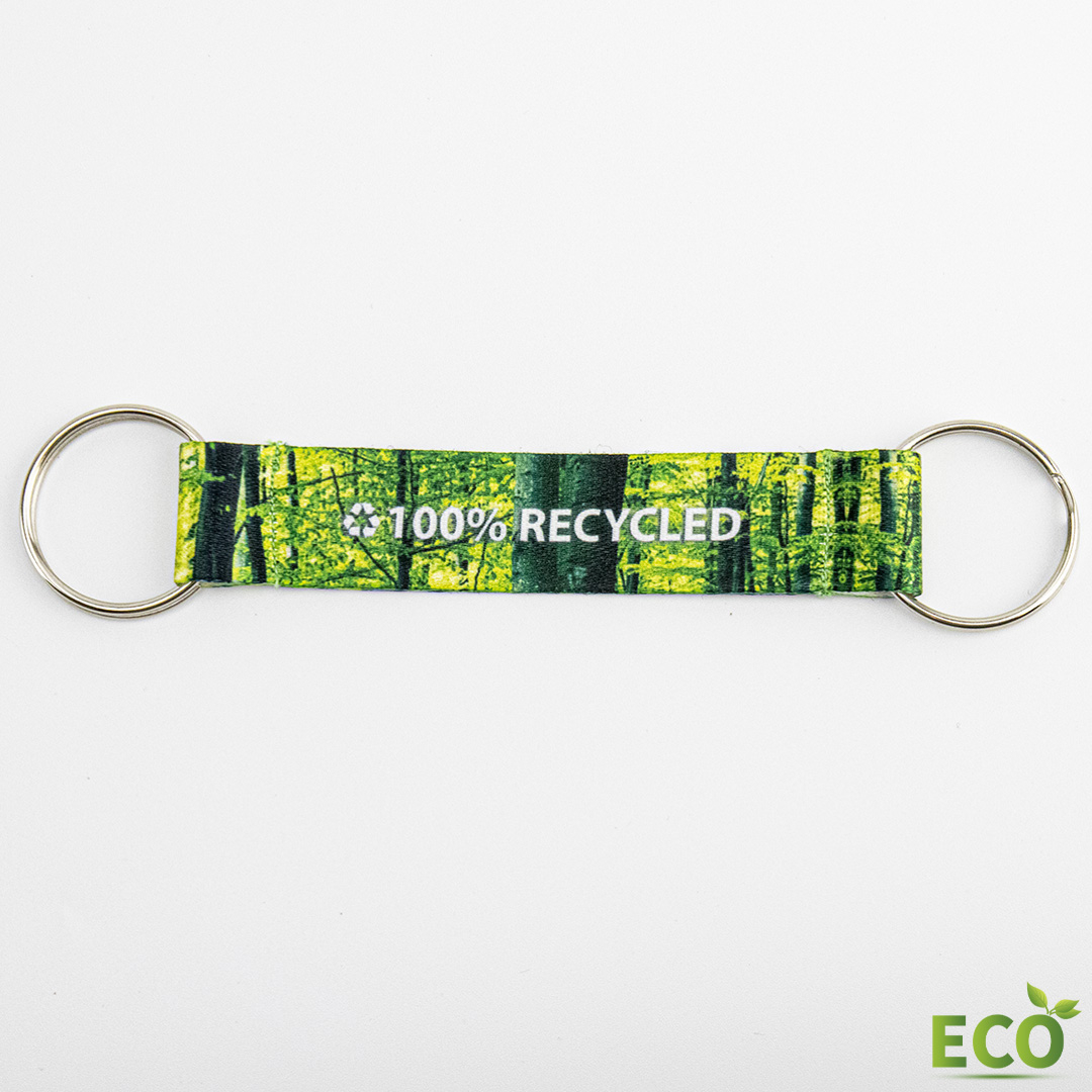 Hoogwaardig gerecycled RPET materiaal met levendige full-colour print.