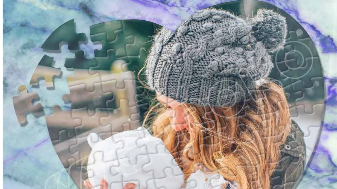 Een romantische hartvormige puzzel in A3-formaat voor onvergetelijke momenten.