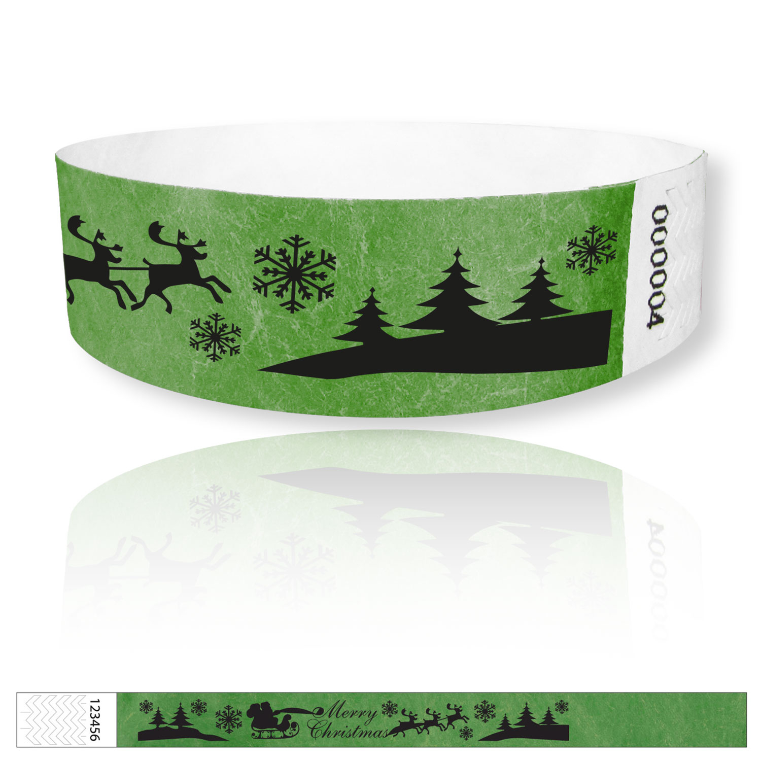 Kies uit groene of zilveren polsbandjes met exclusieve kerstprints.